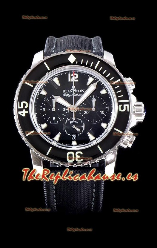 Blancpain Blancpain Fifty Fathoms Chronograph Flyback Reloj Réplica a Espejo 1:1 Color Negro