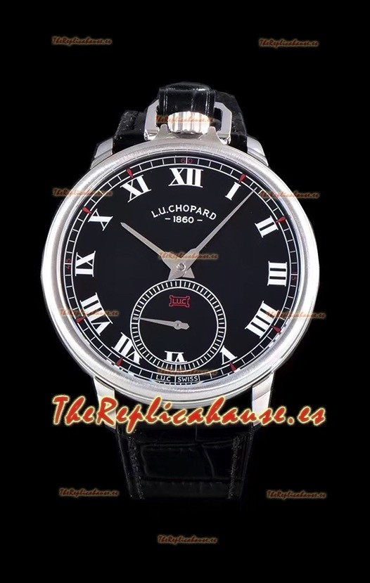 Chopard Louis-Ulysse The Tribute Reloj Suizo Dial Negro de Acero Inoxidable