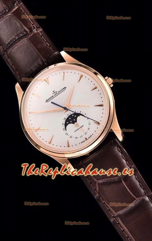 Jaeger LeCoultre Master Ultra Thin Moon Oro Rosado Reloj Réplica a Espejo 1:1