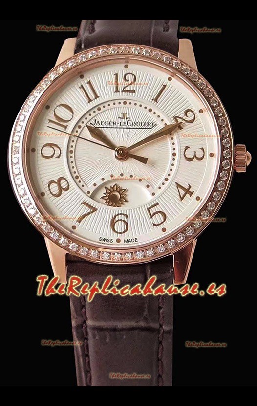 Jaeger-LeCoultre Rendez-Vous Rose Gold Night & Day Medium Reloj Suizo a Espejo 1:1