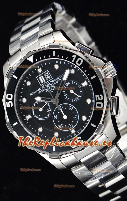 Tag Heuer Aquaracer Reloj de Cuarzo Suizo Cronógrafo Dial Negro