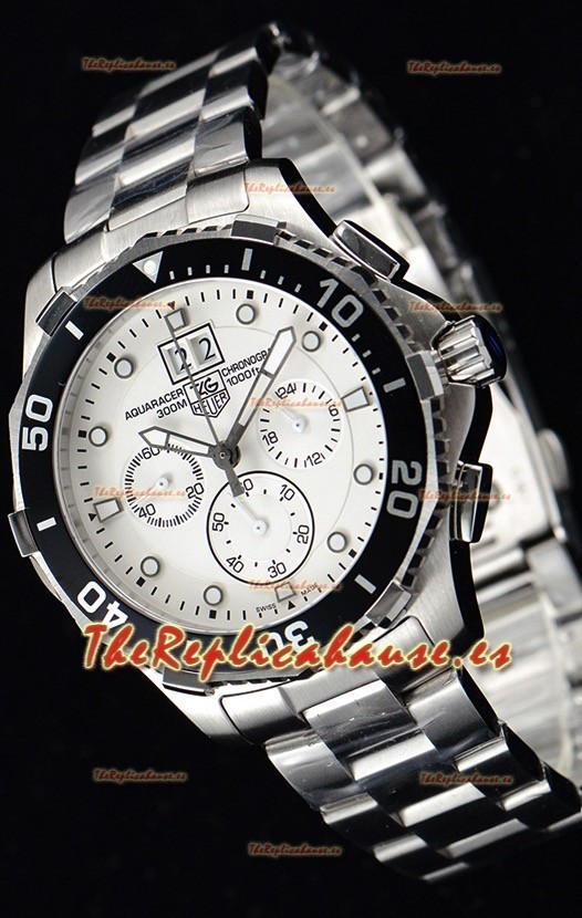 Tag Heuer Aquaracer Chronograph Reloj de Cuarzo Suizo Dial Blanco
