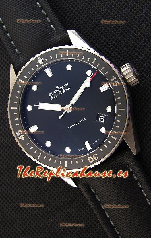 Blancpain Fifty Fathoms BATHYSCAPHE Reloj Suizo Réplica a Espejo 1:1 Edicion Suiza de Titanio