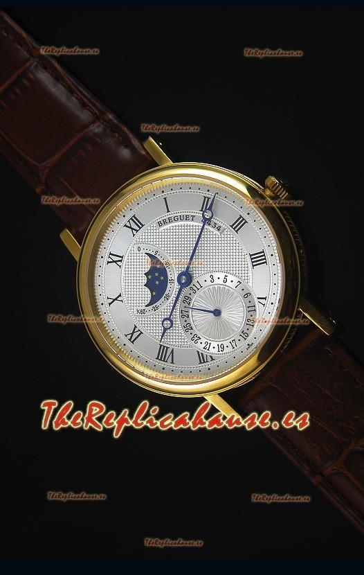 Breguet Classique Moonphase Reloj Replica Suizo de Oro Amarillo