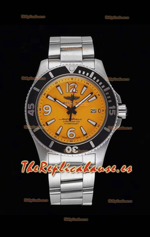 Breitling Superocean Automatic 44 Steel - Dial Amarillo Reloj Réplica a Espejo 1:1