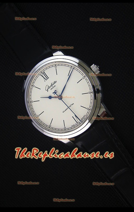 Glashuette Senator Excellence Dial color Crema, Caja de Acero Reloj Replica Suizo