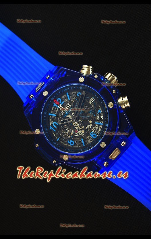 Hublot Big Bang Unico Blue Sapphire Reloj Replica de Cuarzo 45MM