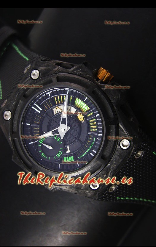 Linde Werdelin Spidolite II Reloj Replica Suizo Caja color Verde en Carbón Forjado