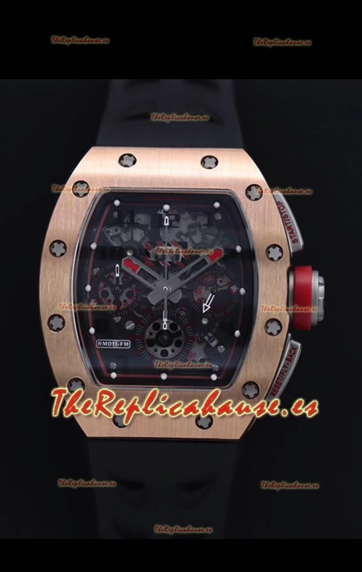 Richard Mille RM011-FM Felipe Massa Caja en Oro Rosado Reloj Réplica Suizo