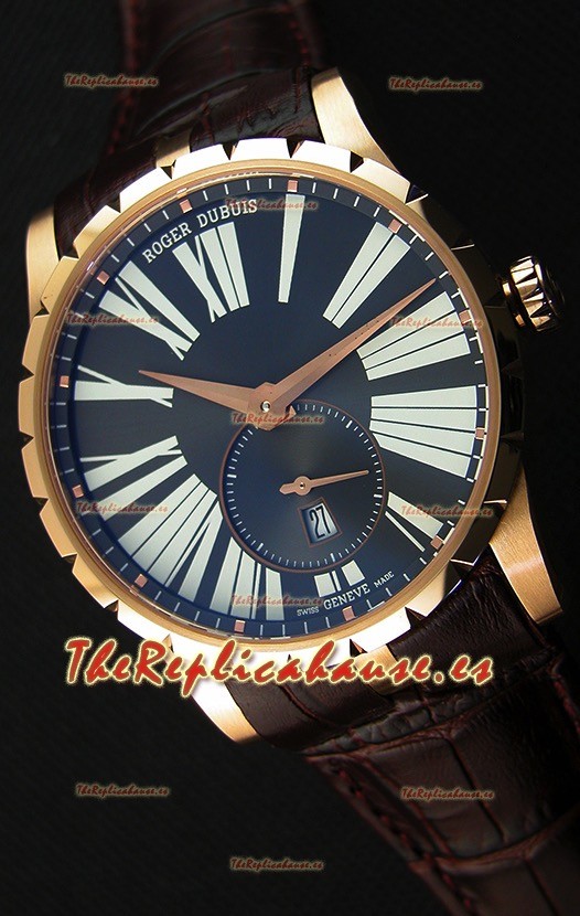Roger Dubuis Excalibur RDDBEX0587 Oro Rosado Dial Gris Reloj Réplica Suizo