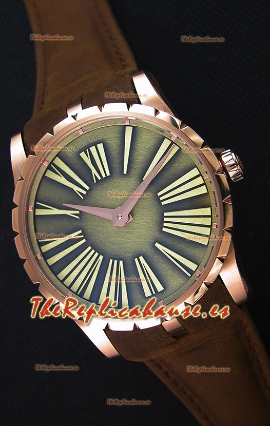 Roger Dubuis Excalibur Caja de Acero Dial Verde Reloj Réplica Suizo