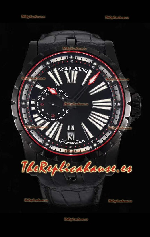 Roger Dubuis Excalibur Caja revestida en DLC Reloj Réplica Suizo a espejo 1:1