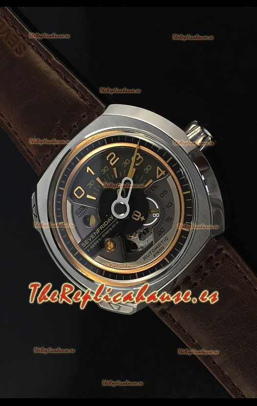 SevenFriday V02-01 Movimiento Miyota 82S7 Edición 1:1 Oro/Dial Marrón