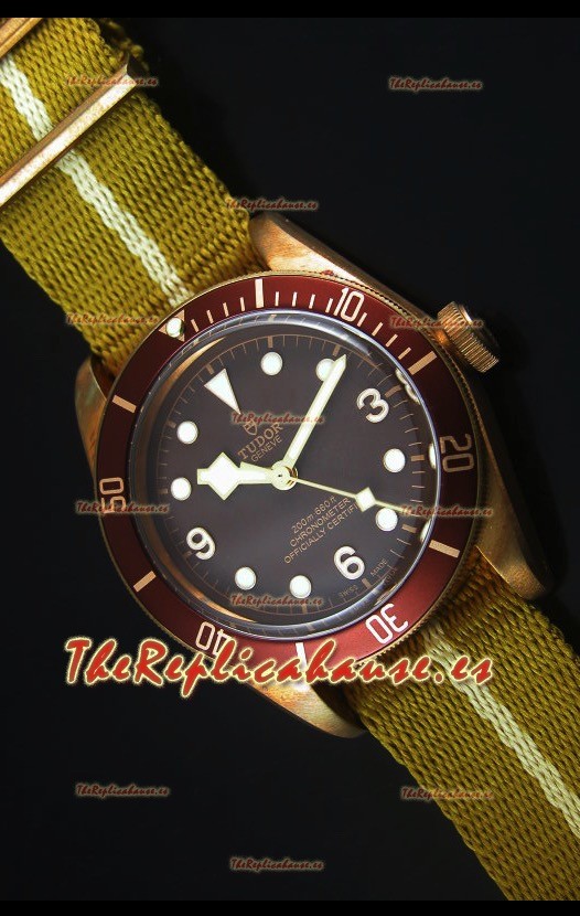 Tudor Heritage Bay Reloj Replica Suizo en Bronce con Correa NATO