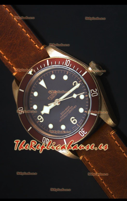 Tudor Heritage Bay Reloj Replica Suizo en Bronce con Correa de Piel