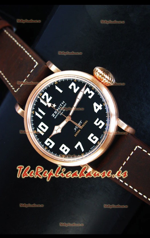 Zenith Pilot Type 20 Extra Edición Especial Oro Amarillo, Reloj Replica Escala 1:1