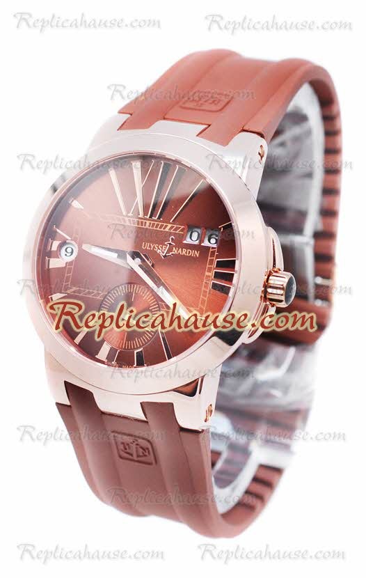 Ulysse Nardin Executive Dual Time Rose Gold Brown Reloj