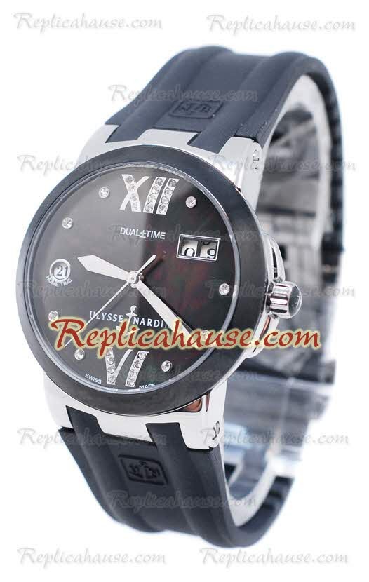 Ulysse Nardin Executive Dual Time Diamond Black Reloj