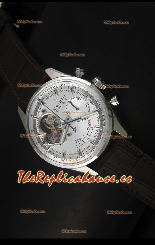 Zenith El Primero Chronomaster Handwind, Reserva de Energía 42MM Reloj Replica Dial de Plata