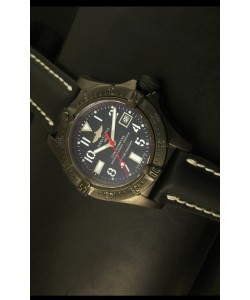 Breitling Seawolf Revestimiento PVD, Reloj Suizo Correa Negra
