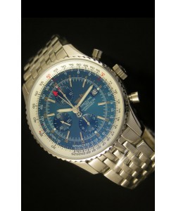 Breitling Navitimer World GMT - Ultima Edición Réplica a Escala 1:1 Dial Azul