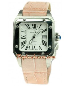 Cartier Santos 100 Suizo Reloj Tamaño Medio