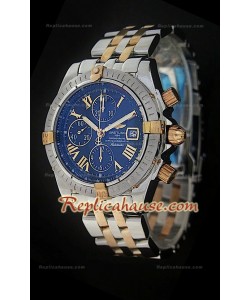 Breitleng Chronomat Evolution Reloj Dos Tonos con Esfera Azul Clara