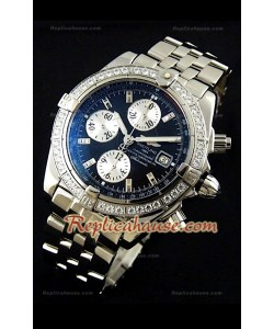 Breitleng Chronomat Evolution Reproducción Reloj Suizo con Diamantes en Bisel