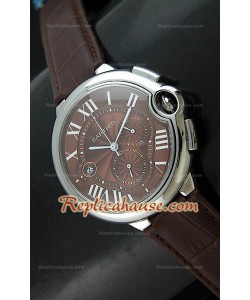 Ballon De Cartier Reproducción Reloj Suizo - Automático de 42MM con Esfera Marrón 