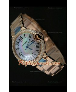 Ballon De Cartier Reproducción Reloj Suizo - Mediano- Esfera Perla Multi Color- 38MM