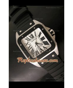 Cartier Santos 100 Reloj Automático Suizo para Señoras en Marrón- 33MM