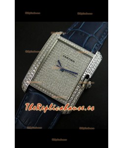 Cartier Tank Anglaise para damas Réplica Cascasa de acero/Malla púrpura