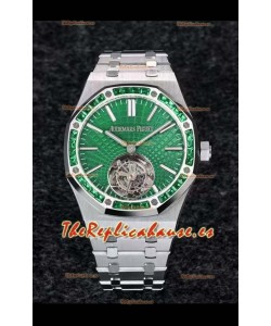 Audemars Piguet Royal Oak Flying Tourbillon 41mm Dial Verde con Caja en 904L - Dial tipo Tapisserie Verde