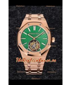 Audemars Piguet Royal Oak Flying Tourbillon 41mm en 904L Oro Rosado con Dial Verde