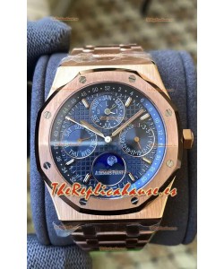 Audemars Piguet Royal Oak Calendario Perpetuo Réplica Suizo Acero 904L Caja en Oro Rosado