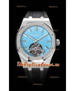 Audemars Piguet Royal Oak Tourbillon 41mm en Caja 904L - Dial de Tapicería Azul Tiffany Réplica Definitiva 1:1
