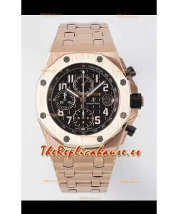 Audemars Piguet Royal Oak Offshore Dial Negro Cronógrafo Reloj Réplica a Espejo 1:1 - Oro Rosado