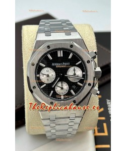 Audemars Piguet Royal Oak Chronograph Dial Negro Correa Acero Reloj Réplica Suiza