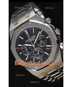 Audemars Piguet Royal Oak Reloj Réplica Cronógrafo de Cuarzo Suizo Dial Negro - 41MM
