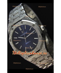Audemars Piguet Royal Oak Frosted Self-Winding Reloj Réplica a espejo 1:1 con Dial en Oro Blanco color Azul