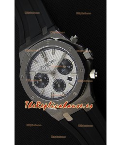 Audemars Piguet Royal Oak Reloj Réplica Suizo Cronógrafo Dial Blanco Correa de Goma