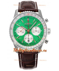Breitling Navitimer B01 Chronograph 43 Dial Verde - Caja Acero 904L Réplica Suiza Espejo 1:1
