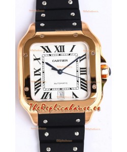 Santos De Cartier Caja Oro Rosado Reloj Réplica Suizo a Espejo 1:1 40MM