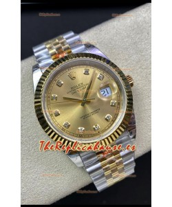 Rolex Datejust 126333 41MM ETA 3235 Reloj Réplica Suizo a Espejo 1:1 en Oro Amarillo Acero 904L - Espejo 1:1