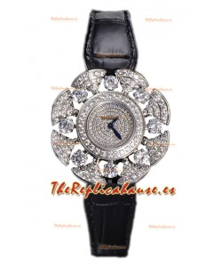 Bvlgari Divas's Edición Dream Reloj Caja en Acero - Bisel pavimentado Diamantes Réplica Suiza