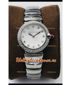 Bvlgari LVCEA Edition Reloj en Acero Inoxidable Dial Blanco - Réplica a Espejo 1:1