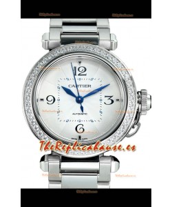 Pasha De Cartier Calidad Espejo 1:1 Reloj Automático Réplica Suiza 35MM Acero Inoxidable