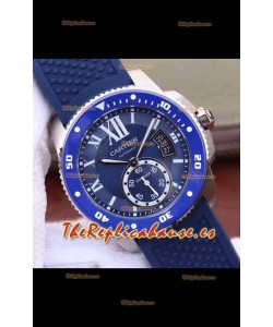 Calibre De Cartier Reloj 42MM Dial Azul Caja Acero - Reloj Réplica a Espejo 1:1