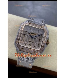 Cartier "Santos De Cartier" Acero 904L Diamantes Dial Árabe Répilca a Espejo 1:1 - 40MM - Diamantes Genuinos