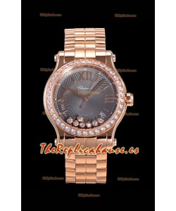 Chopard Happy Sport Reloj Réplica Suizo a espejo 1:1 36MM Caja en Oro Rosado